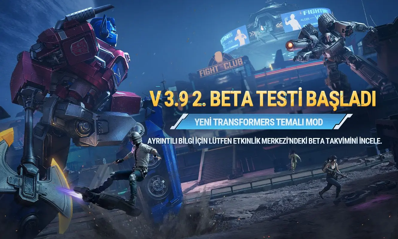 PUBG Mobile 3.9 Sürümü 2. Beta güncellemesi Transformerslar